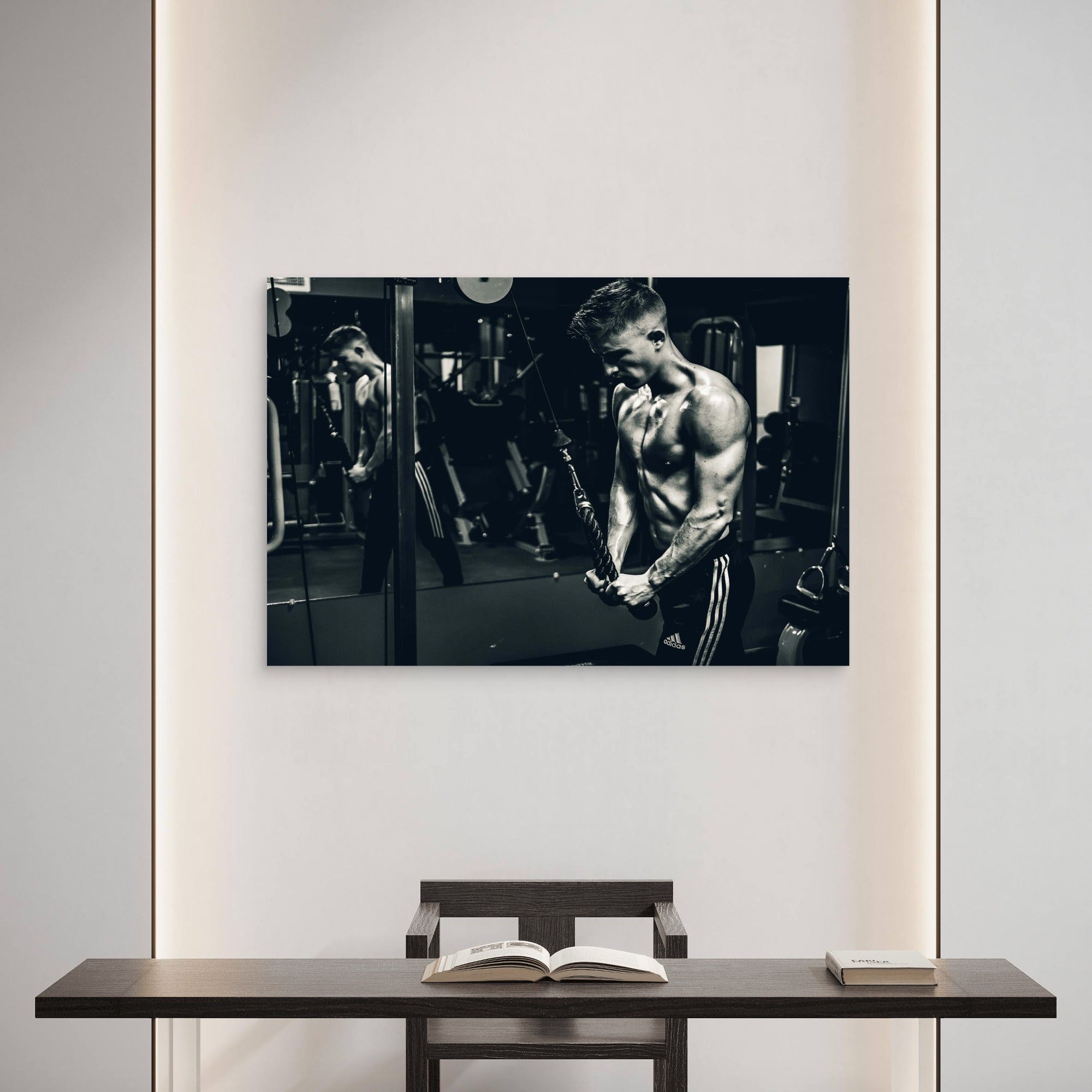 Workout Fitness Cable Pushdown 5mm thick Plastic Poster Ready to Hang 90x60cm