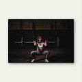 Fitness Woman Barbell Front Squat Clean Gym Workout 5mm thick Plastic Poster Ready to Hang 90x60cm