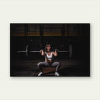 Fitness Woman Barbell Front Squat Clean Gym Workout 5mm thick Plastic Poster Ready to Hang 90x60cm