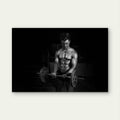 Black and White Bodybuilder Bicep Curl Ez Barbell Gym Workout 5mm thick Plastic Poster Ready to Hang 90x60cm