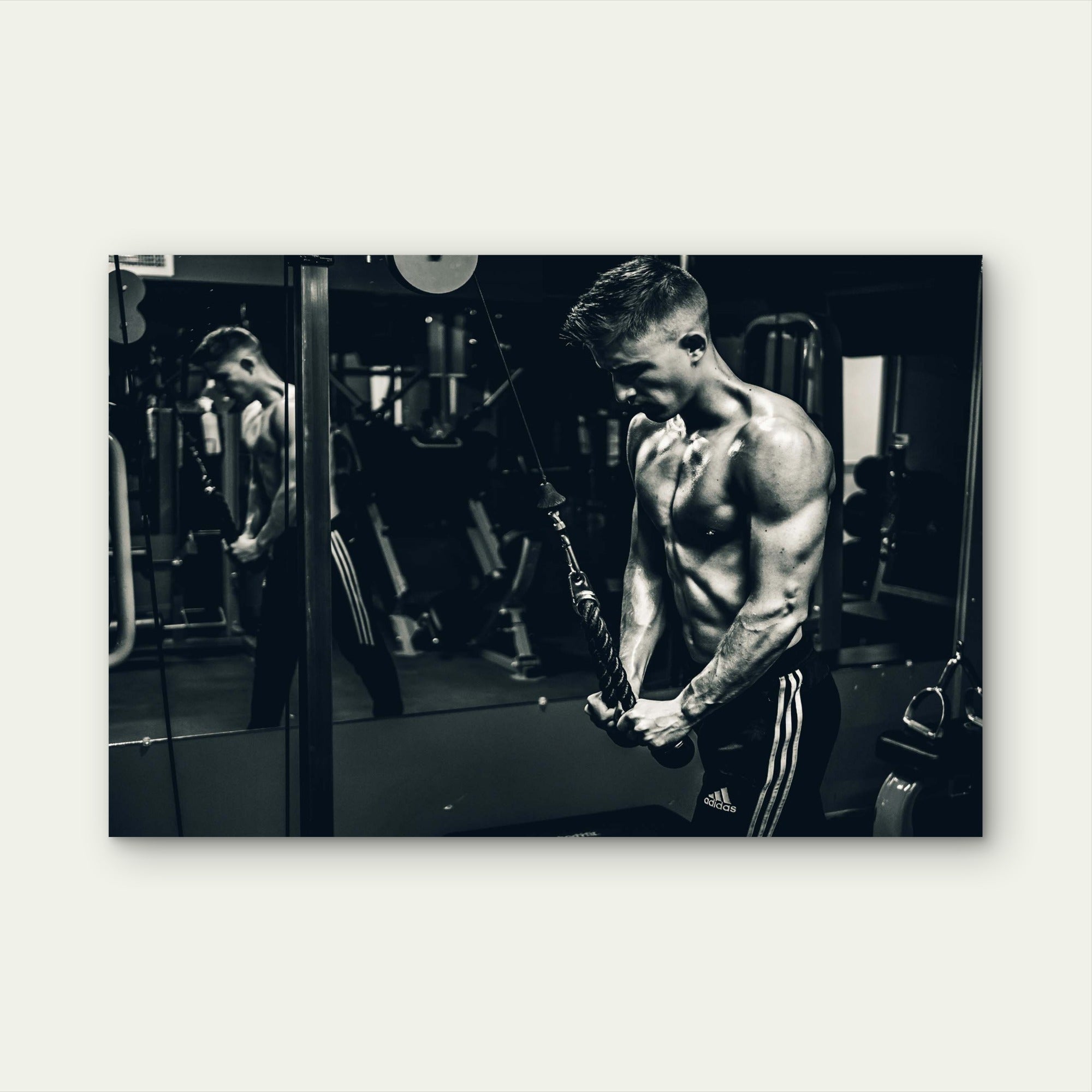 Workout Fitness Cable Pushdown 5mm thick Plastic Poster Ready to Hang 90x60cm