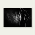 Muscular Fighter Boxer Dark Smoke Black and White Fitness Workout 5mm thick Plastic Poster Ready to Hang 90x60cm