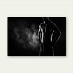 Muscular Fighter Boxer Dark Smoke Black and White Fitness Workout 5mm thick Plastic Poster Ready to Hang 90x60cm