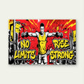 Gym Workout Dumbbell Lateral Raises No Limits Rise Strong Graffiti Red Yellow 5mm thick Plastic Poster Ready to Hang 90x60cm