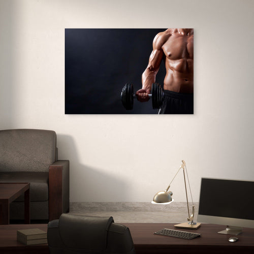 Bodybuilding Man Dumbbell Bicep 5mm thick Plastic Poster Ready to Hang 90x60cm