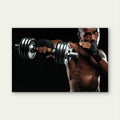 Athlete Punching With Dumbbell Gym Fitness 5mm thick Plastic Poster Ready to Hang 90x60cm