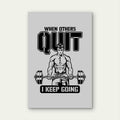 When Others Quit I Keep Going Gym Fitness Motivational Typography 5mm thick Plastic Poster Ready to Hang 90x60cm