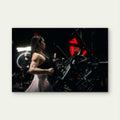 Fitness Woman Seated Machine Row Back Gym Workout 5mm thick Plastic Poster Ready to Hang 90x60cm