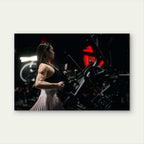 Fitness Woman Seated Machine Row Back Gym Workout 5mm thick Plastic Poster Ready to Hang 90x60cm
