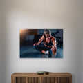 Stretching after a gym workout 5mm thick Plastic Poster Ready to Hang 90x60cm