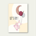 Cute Flying Pig Let Us Fly 5mm thick Plastic Poster Ready to Hang 90x60cm