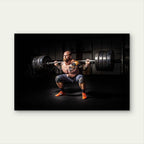 Hardcore Powerlifter Heavy Barbell Back Squat Gym Workout 5mm thick Plastic Poster Ready to Hang 90x60cm