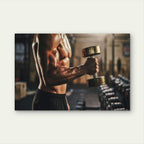 Muscular Man Lifting Dumbbell Bicep Curl Arm Workout Gym Fitness 5mm thick Plastic Poster Ready to Hang 90x60cm