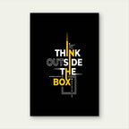 Think Outside The Box Geometric Graphic Typography 5mm thick Plastic Poster Ready to Hang 90x60cm