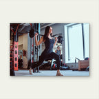 Gym Workout Fitness Barbell Lunge 5mm thick Plastic Poster Ready to Hang 90x60cm