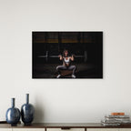 Fitness Woman Barbell Front Squat Clean Gym Workout 5mm thick Plastic Poster Ready to Hang 90x60cm