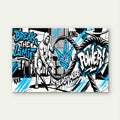 Gym Workout Battle Ropes Break The Limit Beast Mode King Power Graffiti Blue Black 5mm thick Plastic Poster Ready to Hang 90x60cm