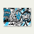 Gym Workout Battle Ropes Break The Limit Beast Mode King Power Graffiti Blue Black 5mm thick Plastic Poster Ready to Hang 90x60cm