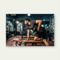Man Doing One-Arm Dumbbell Row Gym Fitness 5mm thick Plastic Poster Ready to Hang 90x60cm