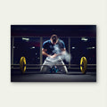 Weightlifter Kneeling With Chalk Gym Fitness 5mm thick Plastic Poster Ready to Hang 90x60cm