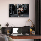 Female Athlete Barbell Squat Heavy Lifting Gym Fitness 5mm thick Plastic Poster Ready to Hang 90x60cm