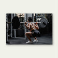 Female Athlete Barbell Squat Heavy Lifting Gym Fitness 5mm thick Plastic Poster Ready to Hang 90x60cm
