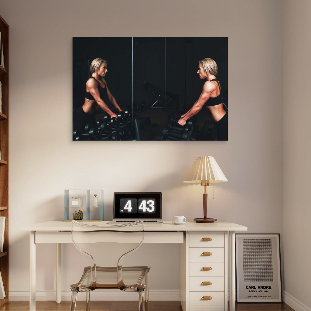 Bodybuilding Mirror Reflection 5mm thick Plastic Poster Ready to Hang 90x60cm