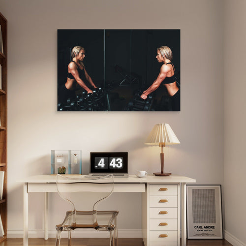 Bodybuilding Mirror Reflection 5mm thick Plastic Poster Ready to Hang 90x60cm