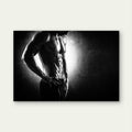 Muscular Man Torso Abs Black and White Fitness Workout 5mm thick Plastic Poster Ready to Hang 90x60cm