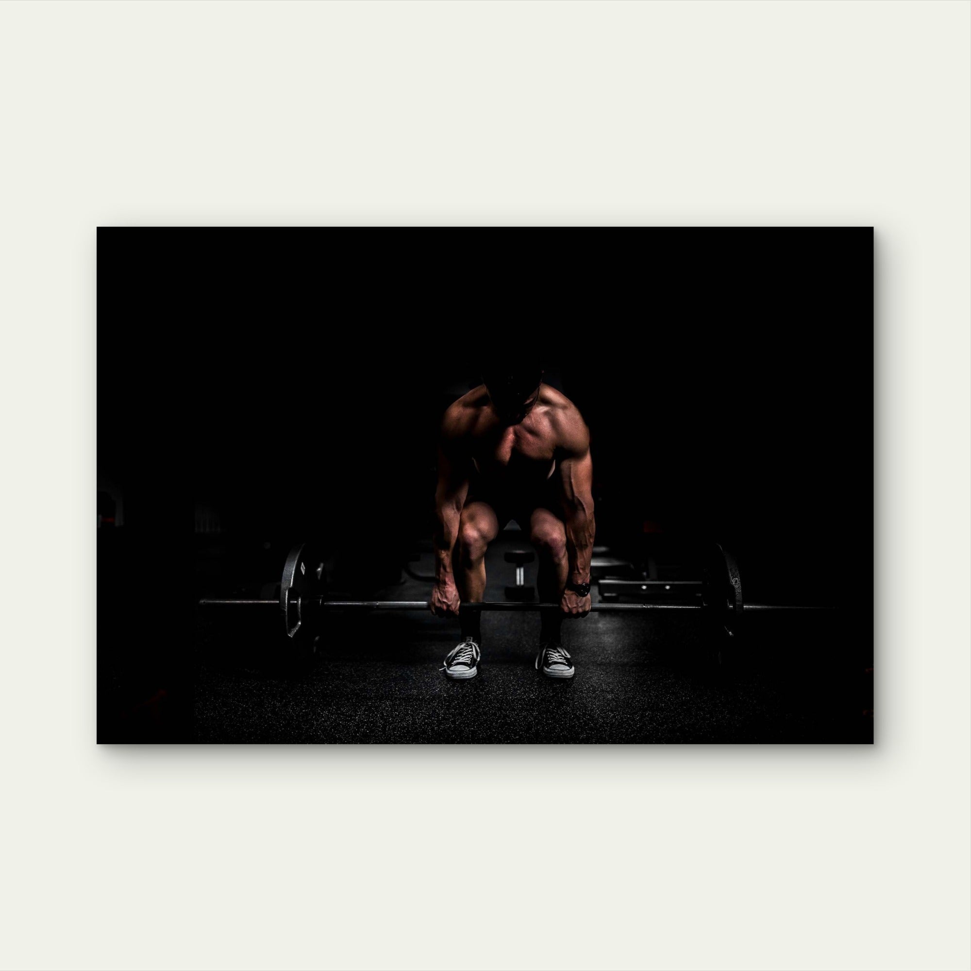 Muscular Athlete Powerlifting 5mm thick Plastic Poster Ready to Hang 90x60cm