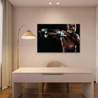 Athlete Punching With Dumbbell Gym Fitness 5mm thick Plastic Poster Ready to Hang 90x60cm