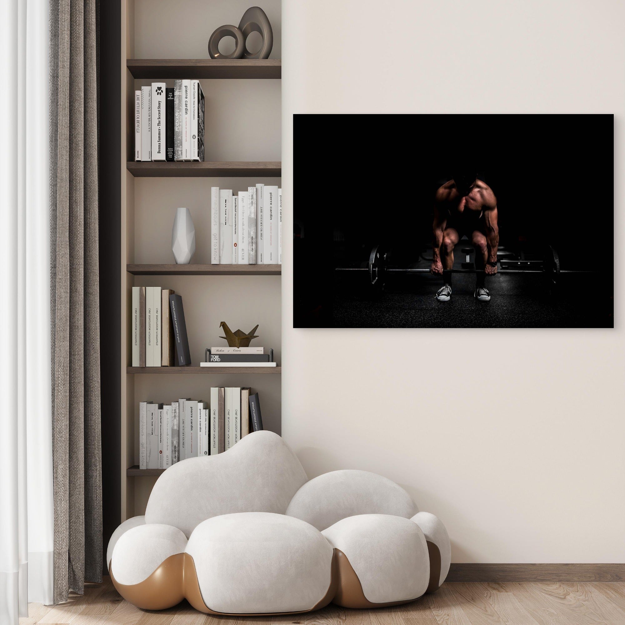 Muscular Athlete Powerlifting 5mm thick Plastic Poster Ready to Hang 90x60cm