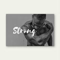 Strong Male Athlete Bicep Flex Motivational Black And White 5mm thick Plastic Poster Ready to Hang 90x60cm