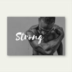 Strong Male Athlete Bicep Flex Motivational Black And White 5mm thick Plastic Poster Ready to Hang 90x60cm
