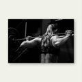 Workout Fitness Woman Back Squat 5mm thick Plastic Poster Ready to Hang 90x60cm