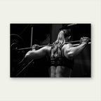 Workout Fitness Woman Back Squat 5mm thick Plastic Poster Ready to Hang 90x60cm