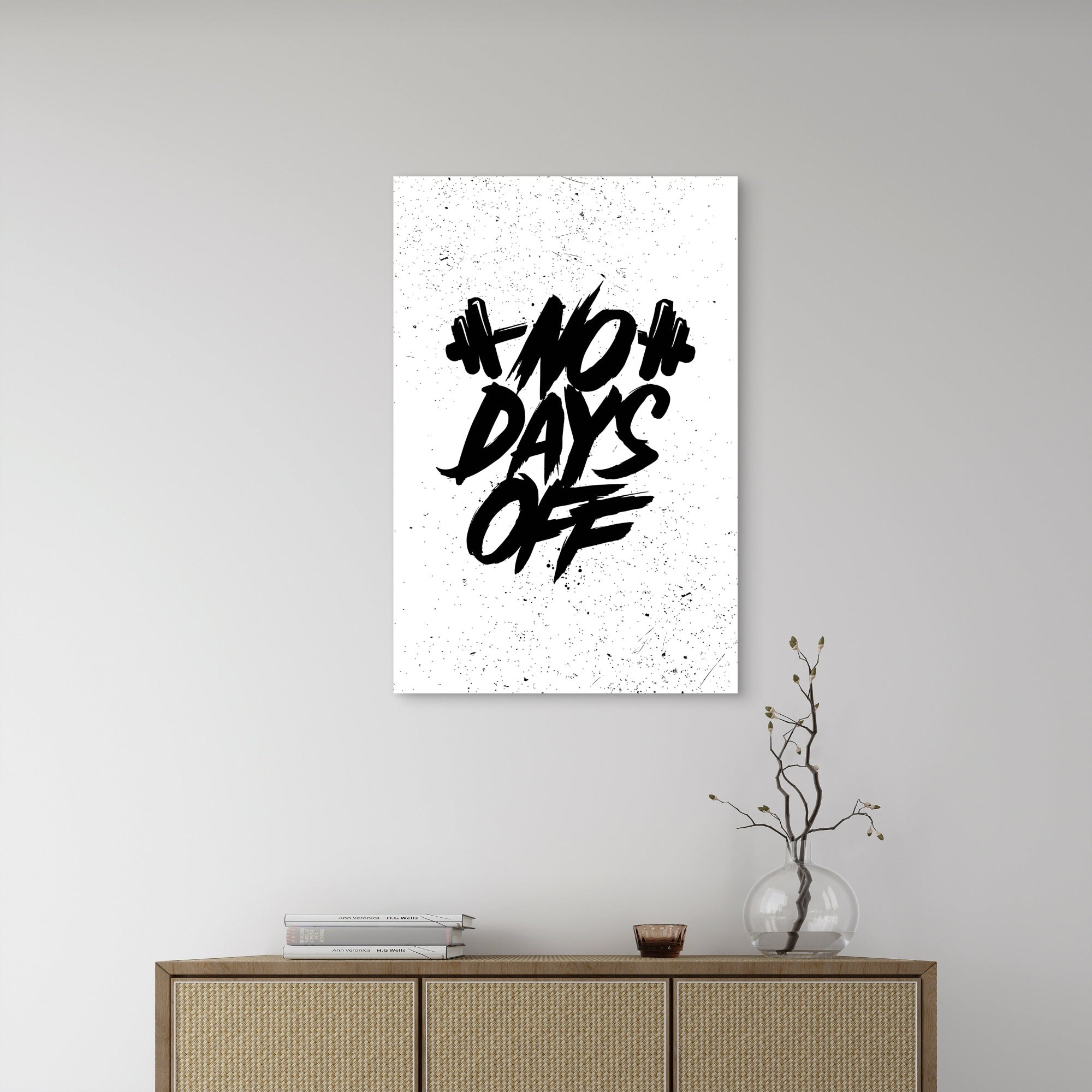 No Days Off Gym Fitness Motivational Typography 5mm thick Plastic Poster Ready to Hang 90x60cm