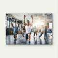 Group Of People Lunging And Exercising Gym Fitness 5mm thick Plastic Poster Ready to Hang 90x60cm